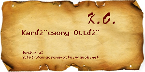 Karácsony Ottó névjegykártya